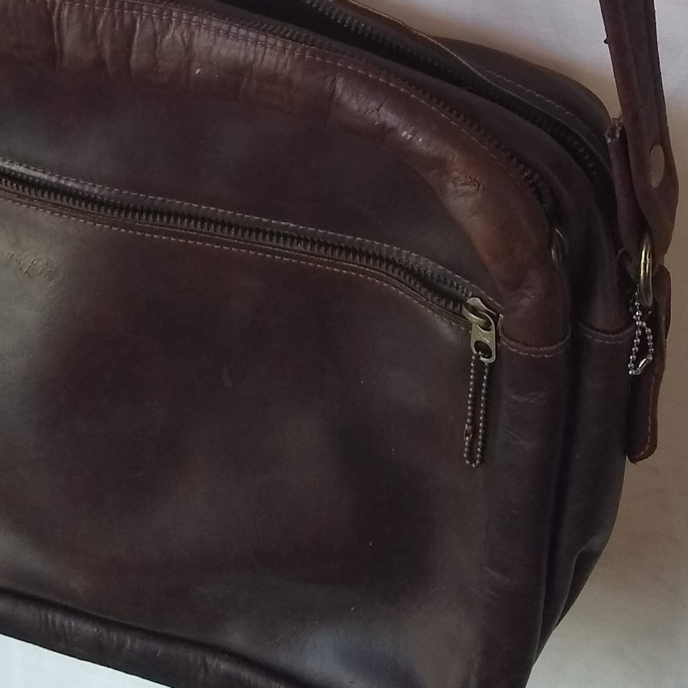 Vintage Brown Leather Messenger Bag Briefcase